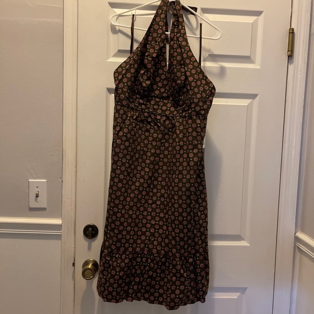 Merona Brown and Cream Halter Sundress Cocktail